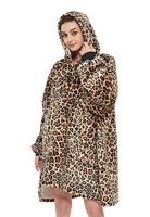 Draagbare deken met capuchon & mouwen - leopard - thumbnail