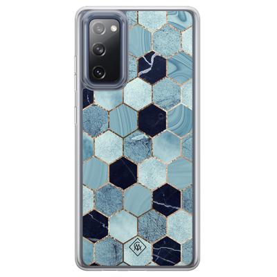 Samsung Galaxy S20 FE hybride hoesje - Blue cubes Samsung Galaxy S20 FE hybride hoesje - Blue cubes