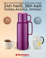 ROTPUNKT Glazen thermoskan, inhoud 0,750 l, glanzend druif (bisschopspaars) - thumbnail