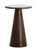 Light & Living Ronde Bijzettafel 'Ynez' Marmer, 36cm, kleur Donkerbruin - thumbnail