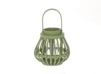 Lantaarn met glas h15cm groen - thumbnail
