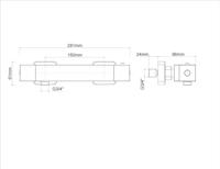 Wiesbaden Eco Rombo thermostatische douchemengkraan mat zwart - thumbnail