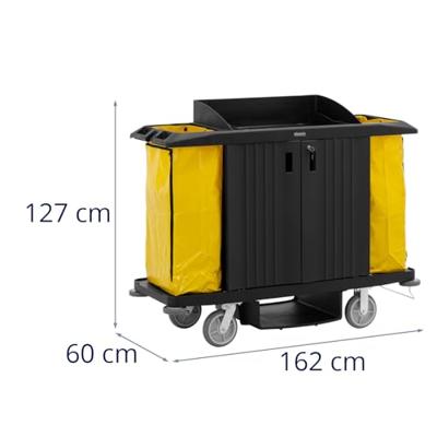 Schoonmaakwagen - afsluitbaar - 250 kg - 4 planken - 2 nylon tassen