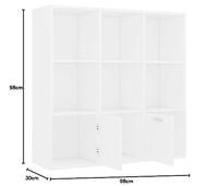 Boekenkast 98x30x98 cm bewerkt hout wit - thumbnail