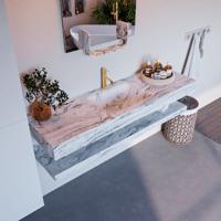 MONDIAZ ALAN-DLUX 150cm planchet Glace. Vrijhangende wastafel CLOUD midden 1 kraangat, kleur Glace. - thumbnail