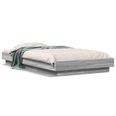 Bedframe met LED-verlichting grijs sonoma eiken 200x200 cm - thumbnail