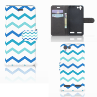 Lenovo Vibe K5 Telefoon Hoesje Zigzag Blauw - thumbnail