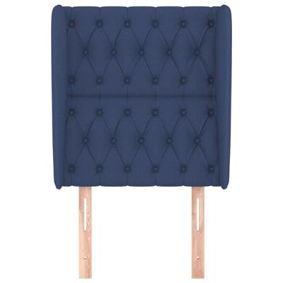 Hoofdbord met randen 83x23x118/128 cm stof blauw