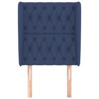 Hoofdbord met randen 83x23x118/128 cm stof blauw - thumbnail