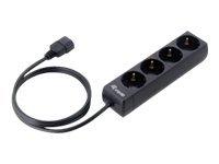 Equip 333280 3-outlet power strip, 1.1 m, 3 ac outlet(s) type f, black, ce, 220 - 240 v - thumbnail