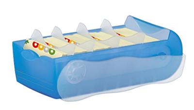 HAN CROCO 997-643 Kaartenbak Blauw, Doorschijnend Aantal kaarten (max.): 900 kaarten DIN A7 liggend Incl. 100 gelinieerd