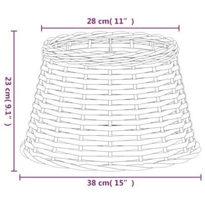 VidaXL Lampenkap ø38x23 cm wicker bruin VidaXL Lampenkap ø38x23 cm wicker bruin