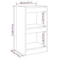 Boekenkast/kamerscherm 40x30x72 cm artisanaal eikenkleur - thumbnail