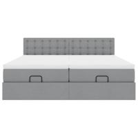 Ottoman bed met matrassen 160x200cm stof lichtgrijs - thumbnail