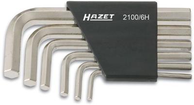Hazet 2100/6H Inbus Haakse schroevendraaierset 3 mm, 4 mm, 5 mm, 6 mm, 8 mm, 10 mm 6-delig