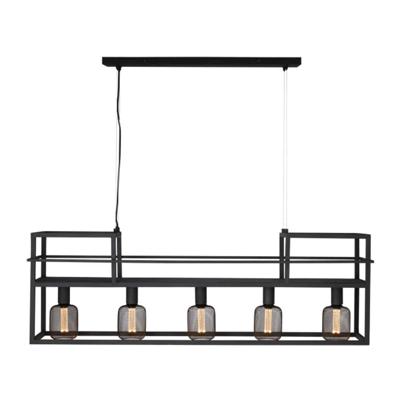Freelight Hanglamp Culinara 5 lichts met rek L 120 cm zwart