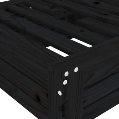 Parasolvoetbedekking massief grenenhout zwart - thumbnail