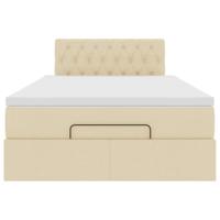 Ottoman bed met matras 120x200cm stof crèmekleurig - thumbnail