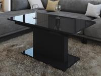 Salontafel OPTIMUS 120>167.5 cm met verlengstuk hoogglans zwart - thumbnail