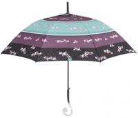 Perletti paraplu bloemen dames 102 cm microvezel blauw/zwart - thumbnail