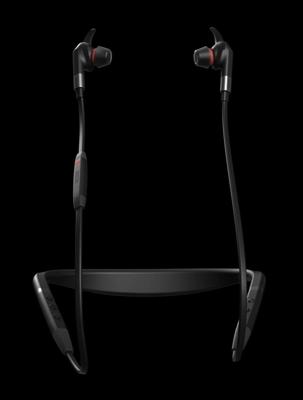 Jabra Evolve 75e UC Wireless Earbuds – Unified Communications Optimised Earphones With Long-Lasting Battery Life – Vibrating Neckband and Busylight – Black