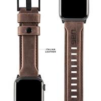URBAN ARMOR GEAR UAG Compatibel Apple Watch Band 41 mm/40 mm/38 mm, iWatch Series 9/8/SE 2/7/6/5/4/3/2/1 & Watch SE, Top Grain Italiaans lederen vervangende band, leer bruin - thumbnail