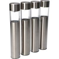 RVS Solar LED Tuinlampen met sensor - Draadloos - IP44 - Parma - 4-Pack - 36 cm - thumbnail