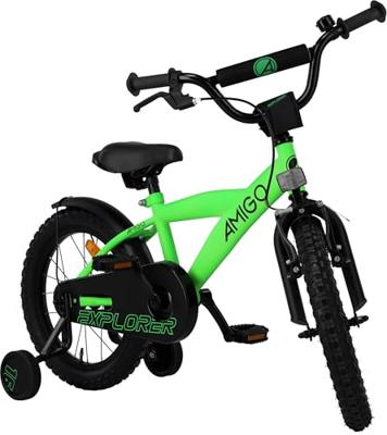 AMIGO Explorer 18 Inch Jongens Terugtraprem Groen/Zwart
