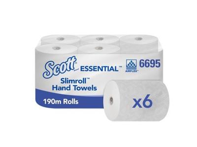 Handdoekrol scott slimroll 1laags 190m wit 6695