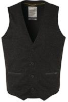 Gilet, knitted melange with neps black - thumbnail