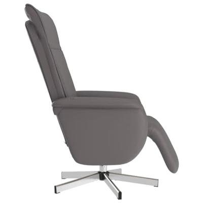 Fauteuil verstelbaar met voetensteun kunstleer grijs