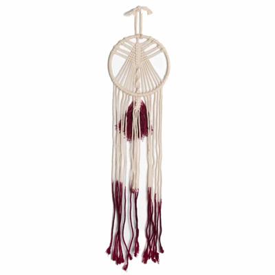 Macramé Cirkel en Boom Rood/Wit - 70 cm Macramé Cirkel en Boom Rood/Wit - 70 cm