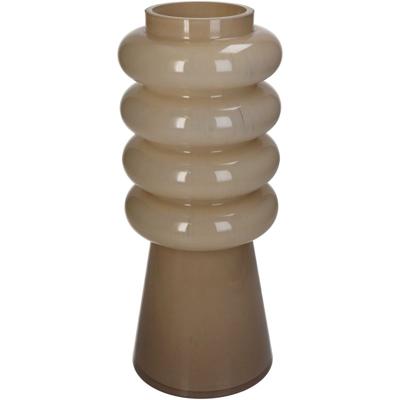 Kersten vaas glas rond 12x30cm beige