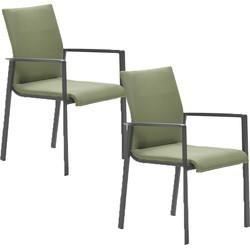 Garden Impressions Cotorra tuinstoel mos groen - 2 stuks