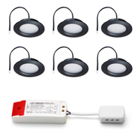 Set LED-inbouwspot Modena zwart 3W dimbaar 3-6 stuks - thumbnail