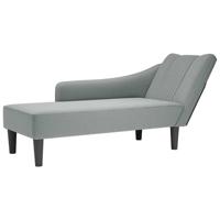Chaise longue met rechterarmleuning stof lichtgrijs - thumbnail