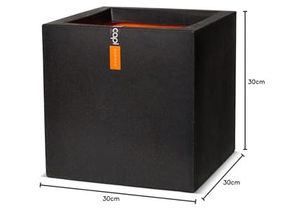 Capi Pot Vierkant 30x30 cm - Zwart - thumbnail