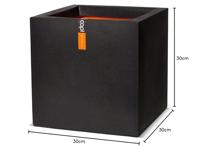 Capi plantenbak urban smooth vierkant 30x30x30 cm zwart kbl902 - thumbnail