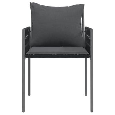 Tuinstoelen 2 st met kussens 54x61x83 cm poly rattan zwart Tuinstoelen 2 st met kussens 54x61x83 cm poly rattan zwart