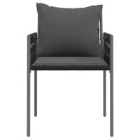Tuinstoelen 2 st met kussens 54x61x83 cm poly rattan zwart - thumbnail