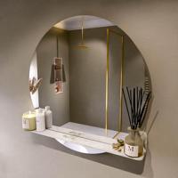 MONDIAZ SPOT spiegel rond 90cm met Spiegelplanchet kleur Frappe. - thumbnail