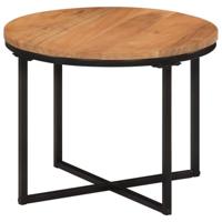 Salontafel 45x45x35 cm massief acaciahout en ijzer - thumbnail
