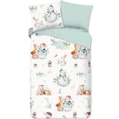Good Morning Kinderdekbedovertrek "sneeuwpop" - Multi - (140x200/220 cm) - Katoen Flanel