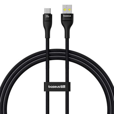 Baseus Flash 2 USB A naar USB C snellaadkabel 1 m 100 W Zwart
