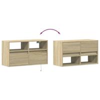 Tv-wandmeubel met LED-verlichting 80x31x45 cm sonoma eikenkleur - thumbnail