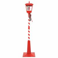 Kerststraatlamp met lantaarn Rood 40.5x40.5x180cm Metaal - thumbnail