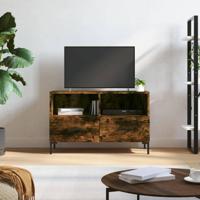 Tv-meubel 80x36x50 cm bewerkt hout gerookt eikenkleurig - thumbnail