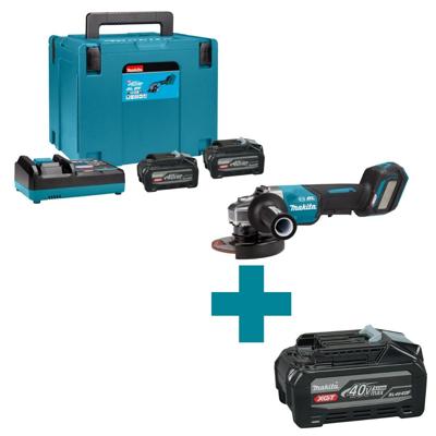 Makita GA029GU201 XGT 40V Max Accu Haakse Slijper | 125mm | 2 accu&apos;s en lader in koffer - GA029GU201