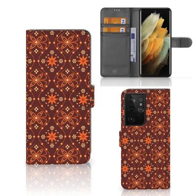 Samsung Galaxy S21 Ultra | Telefoon Hoesje | Batik Brown Samsung Galaxy S21 Ultra | Telefoon Hoesje | Batik Brown