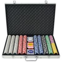 VidaXL Pokerset met 1000 laser chips aluminium - thumbnail